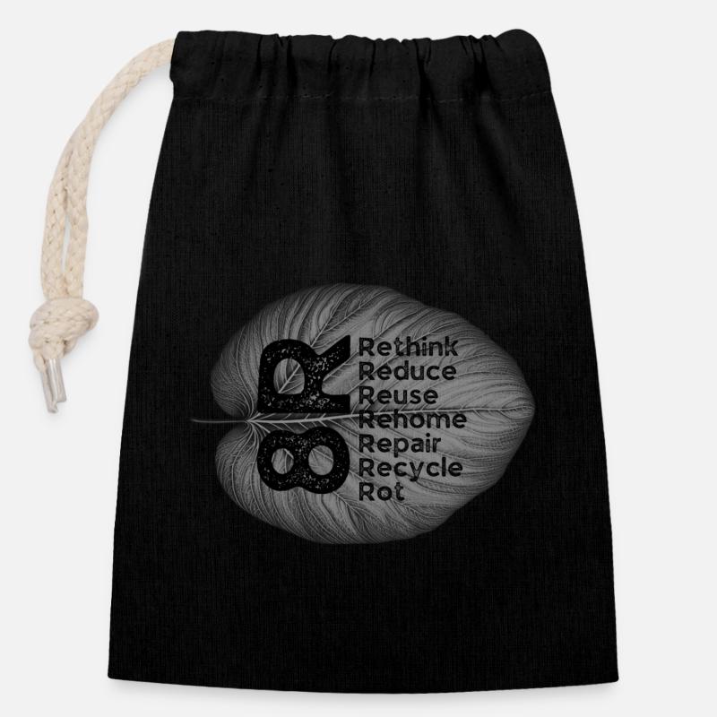Eco Eco9 - Closable cotton gift bag (14x20cm) - black