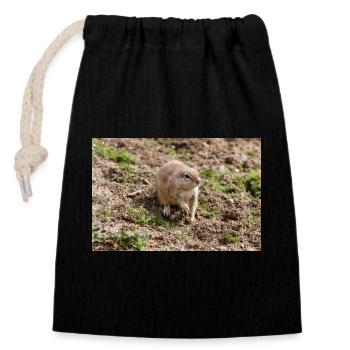 African ground squirrels Borstenhörnchen Xerus - Closable cotton gift bag (14x20cm) - black - Front