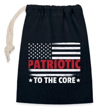 American Flag Patriotism - Closable cotton gift bag (14x20cm) - navy - Front