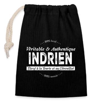 Indrien de l'Indre - Sac cadeau en coton avec cordon (14 x 20 cm) - noir - Devant