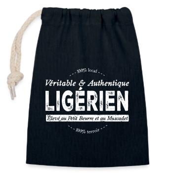 Ligérien de Loire Atlantique - Sac cadeau en coton avec cordon (14 x 20 cm) - bleu marine - Devant
