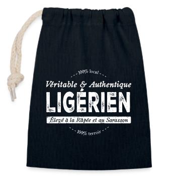 Ligérien de la Loire - Sac cadeau en coton avec cordon (14 x 20 cm) - bleu marine - Devant