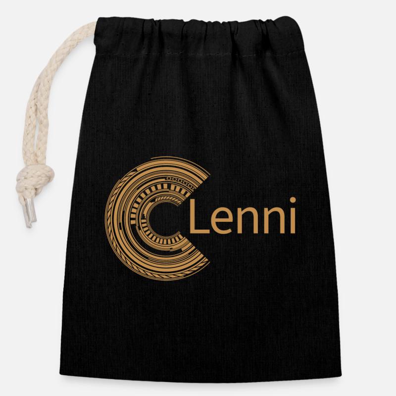 For Lenni - Closable cotton gift bag (14x20cm) - black