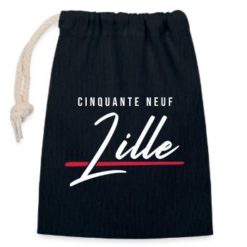 Lille 59 Frankreich Kennzeichen - Verschließbarer Geschenkbeutel aus Baumwolle (14x20cm) - Navy - Vorne