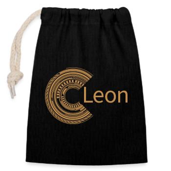 Für Leon - Verschließbarer Geschenkbeutel aus Baumwolle (14x20cm) - Schwarz - Vorne