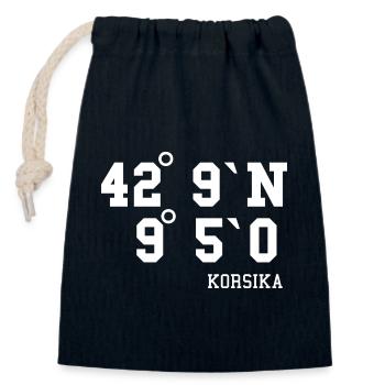Korsika Urlaub Corsica Frankreich Idee - Verschließbarer Geschenkbeutel aus Baumwolle (14x20cm) - Navy - Vorne