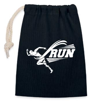 Triathlon Natation Vélo Course Marathon - Sac cadeau en coton avec cordon (14 x 20 cm) - bleu marine - Devant
