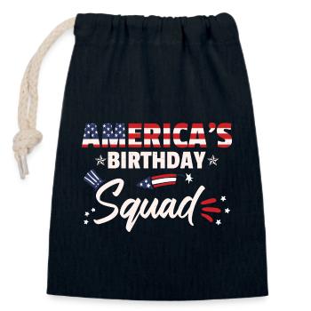 Americas Birthday Squad - Verschließbarer Geschenkbeutel aus Baumwolle (14x20cm) - Navy - Vorne