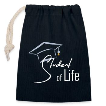STUDENT - Closable cotton gift bag (14x20cm) - navy - Front