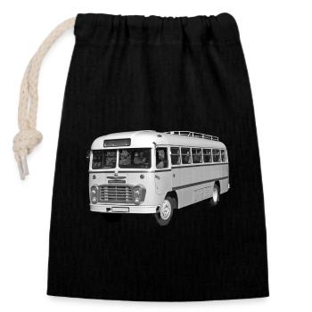 Bus Ikarus 31 Ungarn DDR Ostalgie Oldtimer - Verschließbarer Geschenkbeutel aus Baumwolle (14x20cm) - Schwarz - Vorne