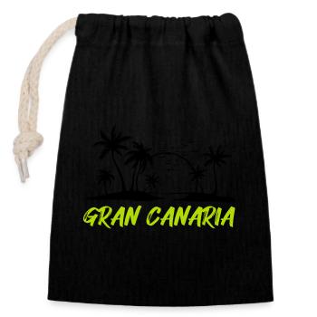 gran canaria - Verschließbarer Geschenkbeutel aus Baumwolle (14x20cm) - Schwarz - Vorne