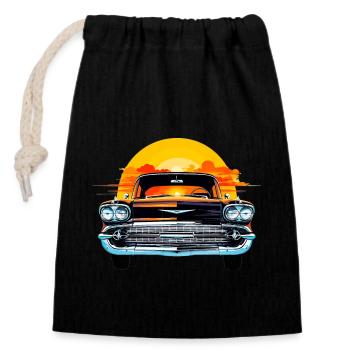 Sun Set Chevy - Closable cotton gift bag (14x20cm) - black - Front