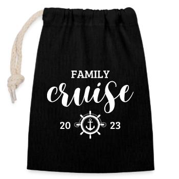 Family Cruise Trip 2023 - Family Vacation - Closable cotton gift bag (14x20cm) - black - Front