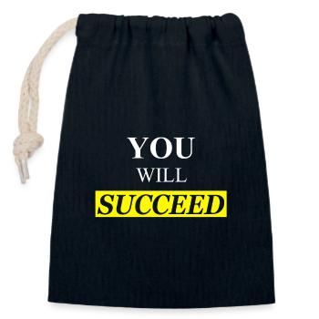 design original YOU WILL SUCCEED - Sac cadeau en coton avec cordon (14 x 20 cm) - bleu marine - Devant