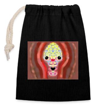 Crazy skull - Closable cotton gift bag (14x20cm) - black - Front