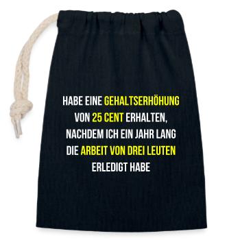 Gehaltserhöhung erhalten Arbeit Dankbarkeit - Verschließbarer Geschenkbeutel aus Baumwolle (14x20cm) - Navy - Vorne
