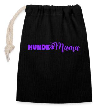 hunde mama pfote - Verschließbarer Geschenkbeutel aus Baumwolle (14x20cm) - Schwarz - Vorne