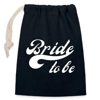 Bride to be - Closable cotton gift bag (14x20cm) - navy - Front