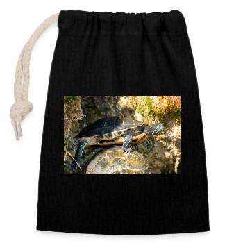 Gelbbauch-Slider Trachemys scripta scripta - Verschließbarer Geschenkbeutel aus Baumwolle (14x20cm) - Schwarz - Vorne