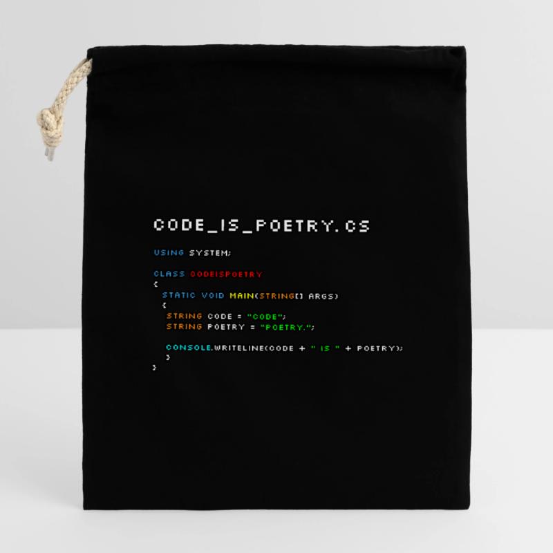 Code is poetry.cs Closable cotton gift bag (14x20cm)