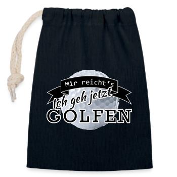 Mir reicht's - Ich geh GOLFEN - Verschließbarer Geschenkbeutel aus Baumwolle (14x20cm) - Navy - Vorne