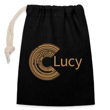 Für Lucy - Verschließbarer Geschenkbeutel aus Baumwolle (14x20cm) - Schwarz - Vorne