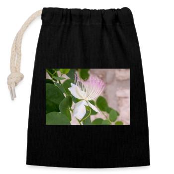 Kapernstrauch auch Flinders-Rose Capparis spinosa - Verschließbarer Geschenkbeutel aus Baumwolle (14x20cm) - Schwarz - Vorne