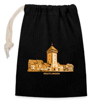 Reutlingen Tübinger Tor Baden-Württemberg - Sac cadeau en coton avec cordon (14 x 20 cm) - noir - Devant