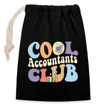 Cool Accountants Club CPA Squad Public certifié - Sac cadeau en coton avec cordon (14 x 20 cm) - noir - Devant