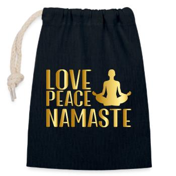 Yoga Pose Love Peace Namaste - Verschließbarer Geschenkbeutel aus Baumwolle (14x20cm) - Navy - Vorne