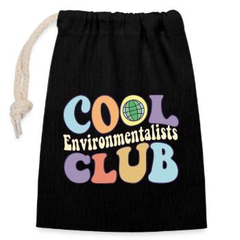 Cool Environmentalists Club Save The Earth Day - Closable cotton gift bag (14x20cm) - black - Front