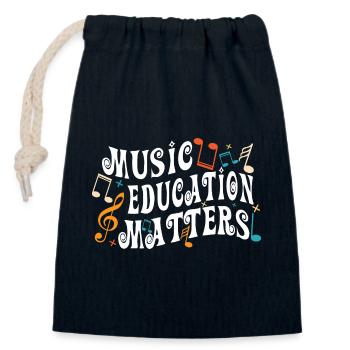 Musician Quote Music Education Matters Music - Verschließbarer Geschenkbeutel aus Baumwolle (14x20cm) - Navy - Vorne