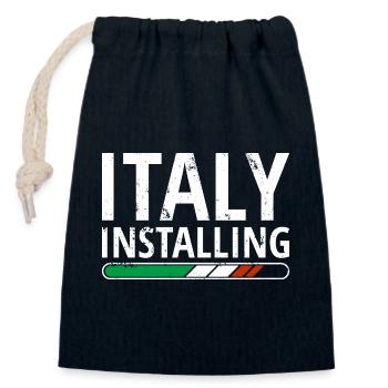 Italien Fahne Italia Italienische Fahne Used Look - Verschließbarer Geschenkbeutel aus Baumwolle (14x20cm) - Navy - Vorne