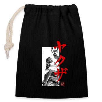 kumitate yakuza 02 - Sac cadeau en coton avec cordon (14 x 20 cm) - noir - Devant