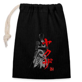 Yakuza und Kanji - Verschließbarer Geschenkbeutel aus Baumwolle (14x20cm) - Schwarz - Vorne
