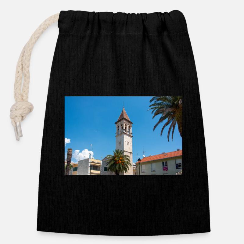 Klosterkirche St. Michael Glockenturm XVI Jh. - Verschließbarer Geschenkbeutel aus Baumwolle (14x20cm) - Schwarz