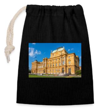 Kroatisches Nationaltheater Zagreb Kroatien - Verschließbarer Geschenkbeutel aus Baumwolle (14x20cm) - Schwarz - Vorne