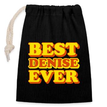 Denise First Name Funny Gift - Closable cotton gift bag (14x20cm) - black - Front