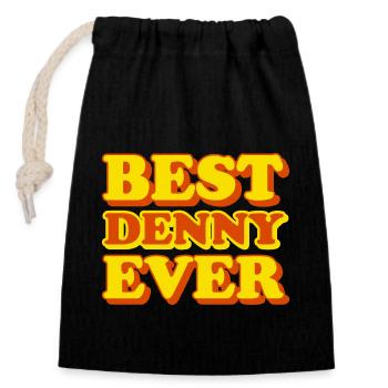 Denny First Name Funny Gift - Closable cotton gift bag (14x20cm) - black - Front