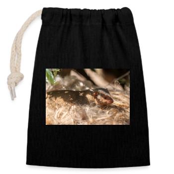 dwarf mongoose (in german Zwergmangusten) Helogale - Closable cotton gift bag (14x20cm) - black - Front