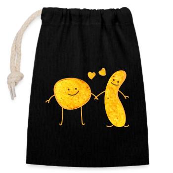 Snack Friends - Closable cotton gift bag (14x20cm) - black - Front