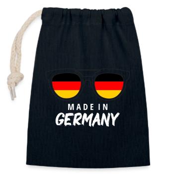 Deutschland Flagge Deutsche Fahne Used Look Heimat - Verschließbarer Geschenkbeutel aus Baumwolle (14x20cm) - Navy - Vorne