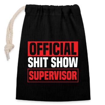 Offizieller Shit Show Supervisor - Verschließbarer Geschenkbeutel aus Baumwolle (14x20cm) - Schwarz - Vorne