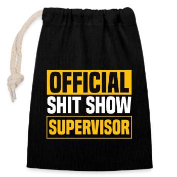 Scheiß Show Supervisor Männer - Verschließbarer Geschenkbeutel aus Baumwolle (14x20cm) - Schwarz - Vorne