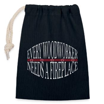 Axes Amériques Drôle de charpentier Blagues T-shirts - Sac cadeau en coton avec cordon (14 x 20 cm) - bleu marine - Devant