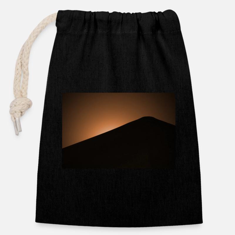 Moonlight orange - Closable cotton gift bag (14x20cm) - black