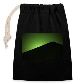 Vert clair de lune - Sac cadeau en coton avec cordon (14 x 20 cm) - noir - Devant