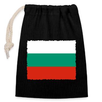 Bulgarien Flagge Bulgarische Fahne Goldstrand - Verschließbarer Geschenkbeutel aus Baumwolle (14x20cm) - Schwarz - Vorne