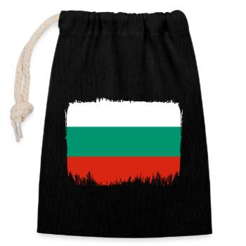 Bulgarien Flagge Bulgarische Fahne Goldstrand - Verschließbarer Geschenkbeutel aus Baumwolle (14x20cm) - Schwarz - Vorne