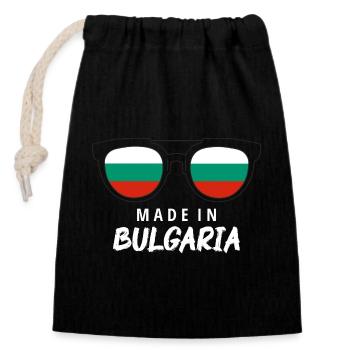 Bulgarien Flagge Bulgarische Fahne Goldstrand - Verschließbarer Geschenkbeutel aus Baumwolle (14x20cm) - Schwarz - Vorne